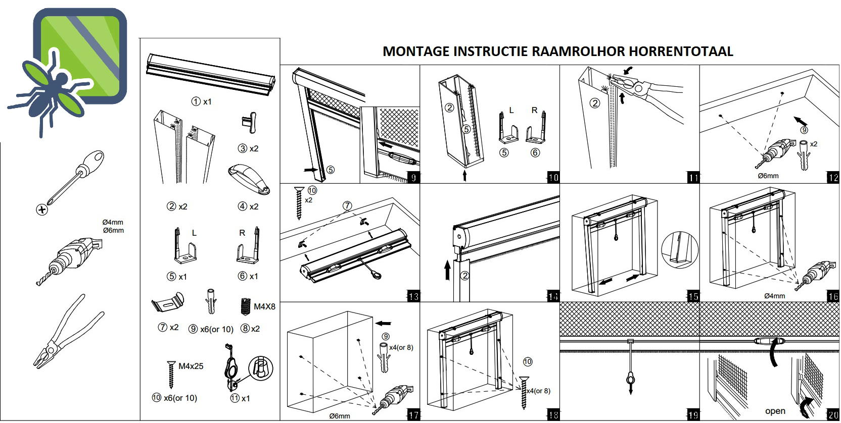 Raam rolhor handleiding